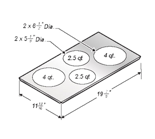 Wells 20434 12" x 20" Adapter Top