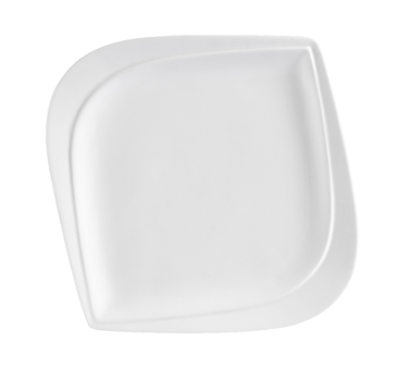 CAC China ASP-21 Bone White Porcelain Square Aspen Tree Plate (1 Dozen)