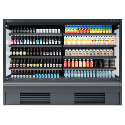 Infrico USA IAG-ML18PIM1 77" W Stainless Steel Horizontal Case Air Curtain Refrigerated Open Merchandiser - 220 Volts