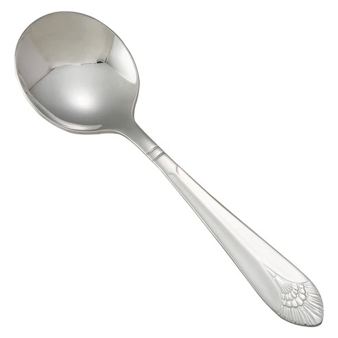 Winco 0031-04 6" 18/8 Stainless Steel Bouillon Spoon (Contains 1 Dozen)