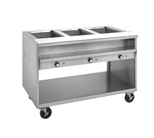 Randell 3614 4 Pans Stainless Steel Open Cabinet Base Electric Hot Food Table - 120 Volts