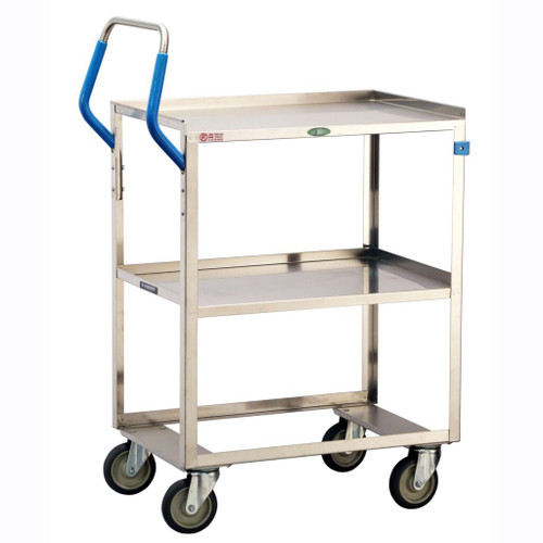 Lakeside 6820 Ergo-One 39.13" W Stainless Steel 2 Shelves Solid Open Base Utility Cart