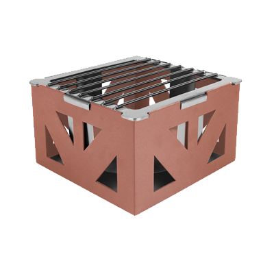 Eastern Tabletop 1741CP 8”W x 8”D x 5”H Copper 18/10 Stainless Steel Lexus Ridge Design Connecting Riser Stand