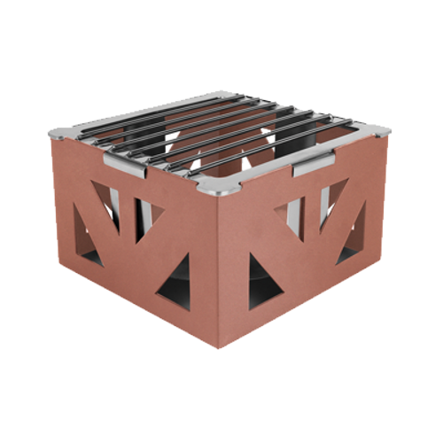 Eastern Tabletop 1741CP 8”W x 8”D x 5”H Copper 18/10 Stainless Steel Lexus Ridge Design Connecting Riser Stand