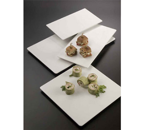 American Metalcraft MEL2113 Plastic White Rectangular Endurance Platter