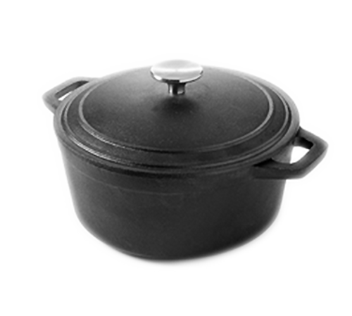 American Metalcraft CIPR4 4 Qt. Cast Iron Round Casserole Dish