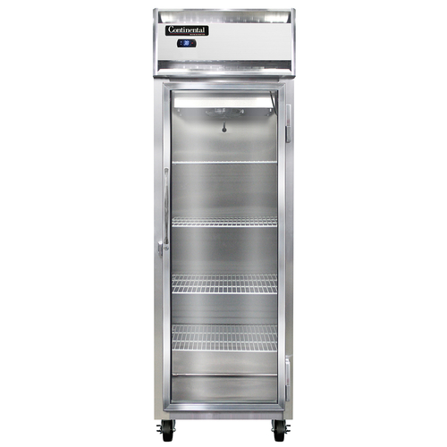 Continental Refrigerator 1RSNGD 26" W One-Section Glass Door Reach-In Refrigerator