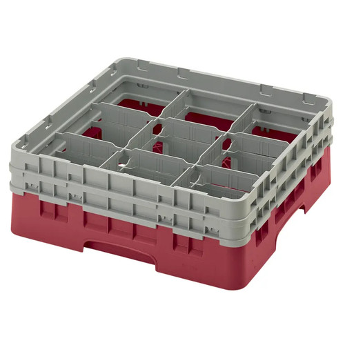 Cambro 9S434416 Camrack Glass Rack With (2) Soft Gray Extenders - 4 Cases
