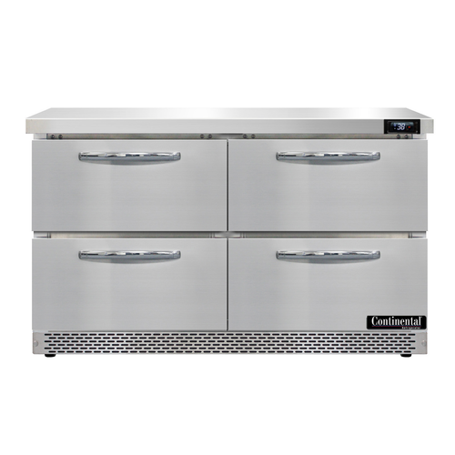 Continental Refrigerator SW48N-FB-D 48"W Two-Section Work Top Refrigerator
