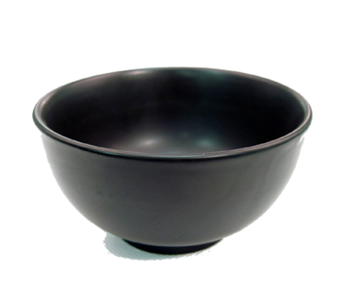 CAC China 666-4-BLK 10 Oz. Black Ceramic Round Japanese Style Rice Bowl (3 Dozen Per Case)