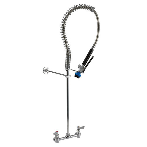 Fisher 22110 8" Adjustable Wall Control Valve Spring Pre-Rinse Unit