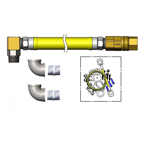 T&S Brass HG-4E-48SEL-FF Gas Hose 1" NPT x 48" Long Swivelink