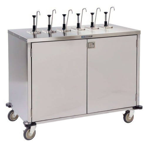 Lakeside 70271 Stainless Steel Condiment Cart Casters with Brakes 50-1/4"W x 27-1/2"D x 48-1/2"H