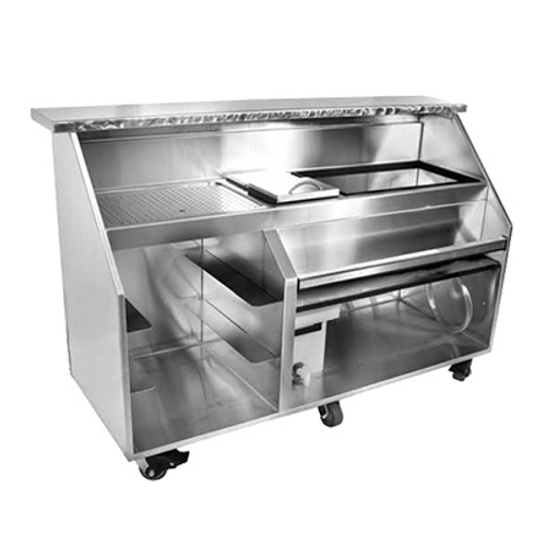 Glastender PBG66-12 Portable Bar with Stainless Steel Bar Top - 66"W x 12"D