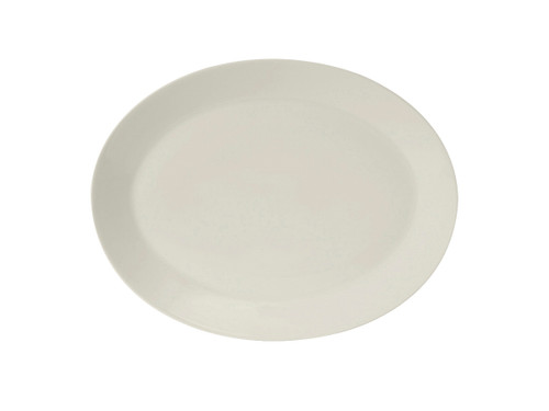 Tuxton AMU-027 Ceramic Pearl White Oval Platter (1 Dozen)