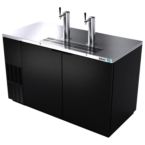 Asber ADDC-58 59.5" W Two-Section Solid Door Direct Draw Beer Cooler