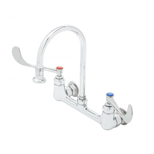 T&S Brass B-0350 Surgical Sink Mixing Faucet wall mount 8" adjustable centers quarter-turn Eterna cartridges with spring checks