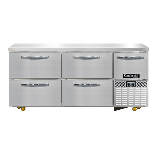 Continental Refrigerator RA68N-U-D 68.19"W Three-Section Undercounter Refrigerated Base