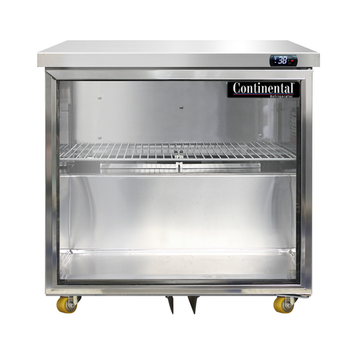 Continental Refrigerator SW32NGD-U 32"W One-Section Glass Door Undercounter Display Refrigerator