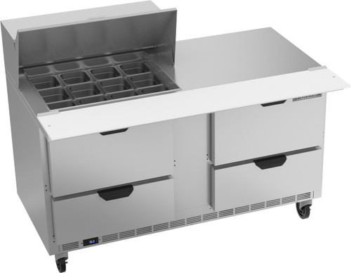 Beverage Air SPED60HC-12M-4 60" W Two-Section Four Drawer Mega Top Refrigerated Counter