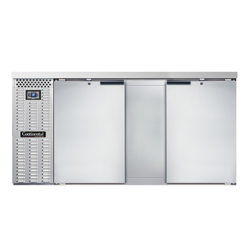 Continental Refrigerator BB69SNSS 69"W Solid Door Refrigerated Back Bar Cooler