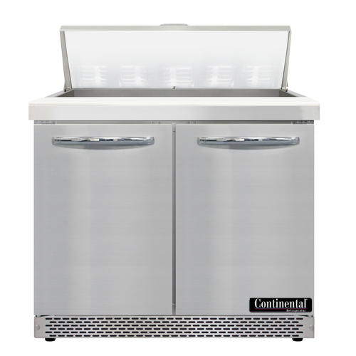 Continental Refrigerator D36N10-FB 36" W Two-Section Two Door Designer Line Sandwich Unit