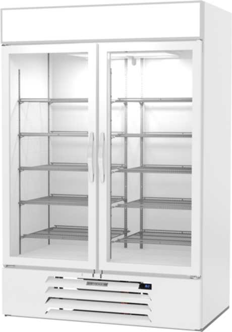 Beverage Air MMR49HC-1-W-IQ 52" W Two-Section Glass Door Merchandiser MarketMax Refrigerated Merchandiser