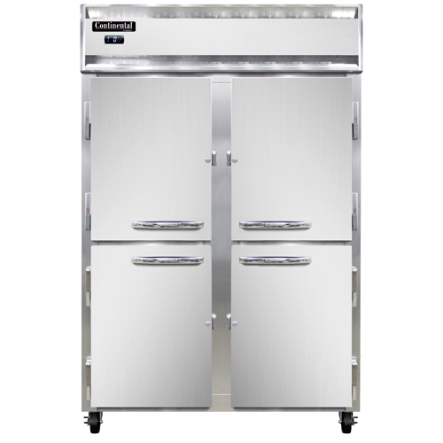 Continental Refrigerator 2F-HD 52" W Two-Section Solid Door Reach-In Freezer - 115 Volts
