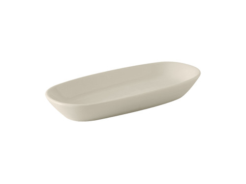 Tuxton BEZ-0921 Ceramic American White/Eggshell Rectangular Relish Tray (1 Dozen)