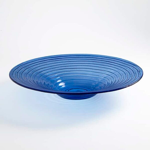 American Metalcraft GBB20 18" 128 Oz. Glass Blue Round Glacier Bowl