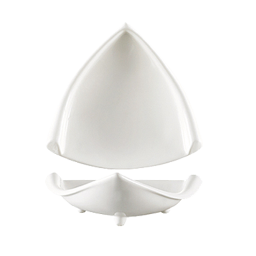 CAC China TB-H6 6 Oz. Super White Porcelain Triangular Accessories Dish (3 Dozen Per Case)