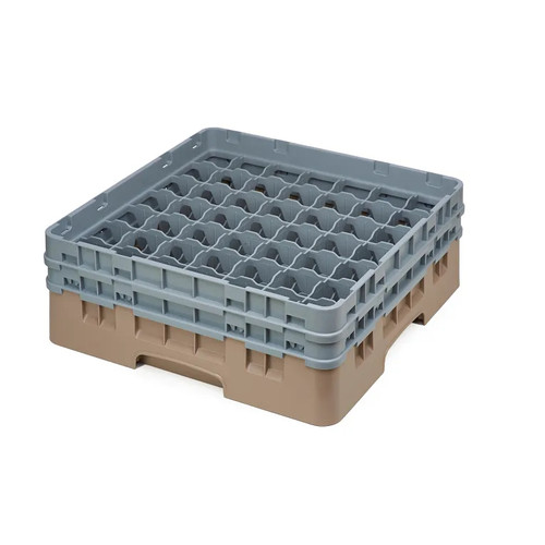 Cambro 49S434184 Camrack Glass Rack With (2) Soft Gray Extenders - 4 Cases