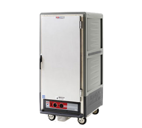 Metro C537-CLFS-4-GY C5 3 Series Gray 3/4-Size Insulated Low Wattage Heated Holding & Proofing Cabinet with Solid Door and Fixed Wire Slides - 120V