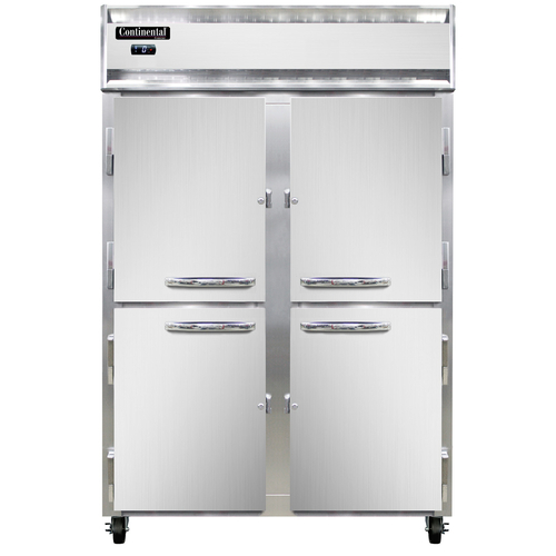 Continental Refrigerator 2FNSAHD 52" W Two-Section Solid Door Reach-In Freezer - 115 Volts