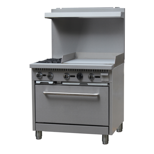Admiral Craft BDGR-3624G/NG 36" Natural Gas Black Diamond Range with Griddle - 130,000 BTU