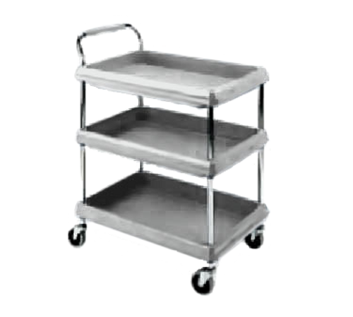 Metro BC2030-3DG Gray Deep Ledge Utility Cart Adjustable Polymer Shelves 32-3/4"W x 21-1/2"D x 41"H