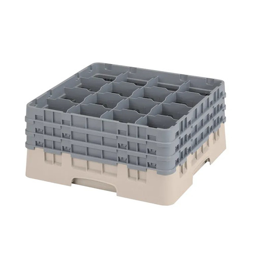 Cambro 16S738184 Camrack Glass Rack With (3) Soft Gray Extenders - 3 Cases