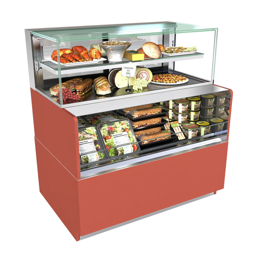 Structural Concepts NR3651RRSSV 35.75" W Curved Glass Revealombination Convertible Service Above Refrigerated Self-Service Case