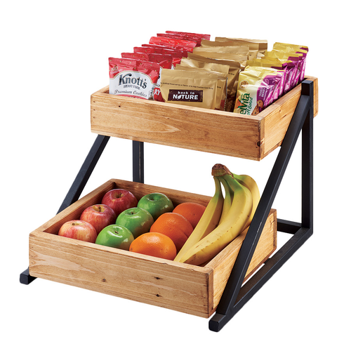 Cal-Mil 3448-99 16-1/2"W x 15-1/2"D x 12"H Black Wood Madera Merchandiser Rack