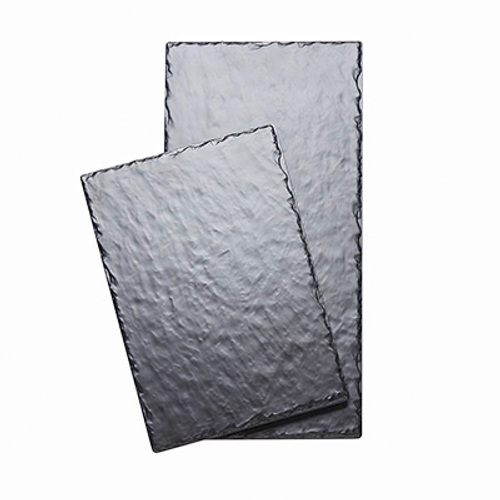 Cal-Mil 1522-1014-65M Melamine Black Rectangular Faux Slate Serving Board