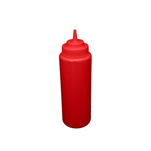 CAC China SQBT-W-32R 32 Oz. Red Plastic Squeeze Bottle (6 Pack Per Case)