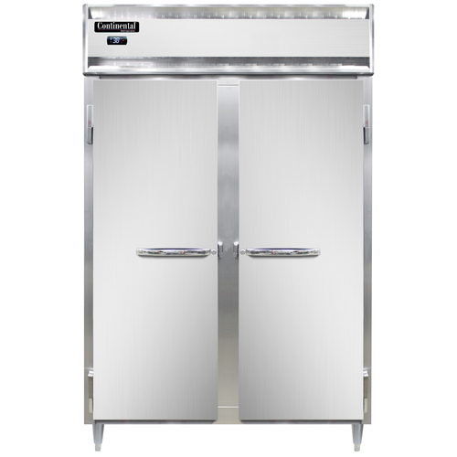 Continental Refrigerator D2RN 52" W Two-Section Stainless Steel Door Reach-In Designer Line Refrigerator