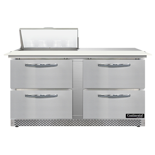 Continental Refrigerator SW60N8C-FB-D 60" W Two-Section Four Drawer Sandwich Unit