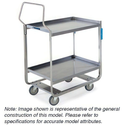 Lakeside 4944 Handler Series 39" W Stainless Steel 3-Tier Tough Transport Utility Cart - 1000 Lbs.