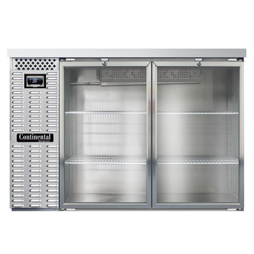Continental Refrigerator BB50NSSGD 50"W Glass Door Refrigerated Back Bar Cooler
