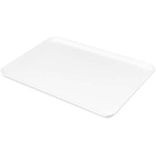 Carlisle 2618FMTQ301 25.62" W x 17.87" D x 1.25" H Rectangular Fiber Glass White Market Tray