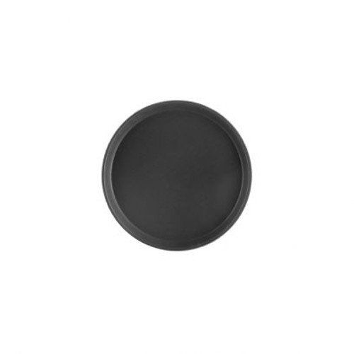 CAC China FGTR-11BK 11" W Fiberglass Black Round Tray