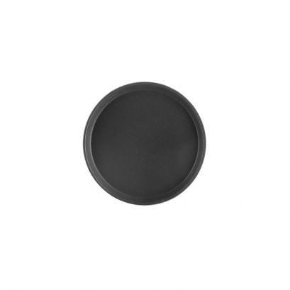 CAC China FGTR-11BK 11" W Fiberglass Black Round Tray