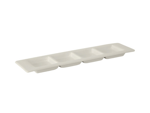 Tuxton AMU-557 Ceramic Pearl White Rectangular Plate (1 Dozen)