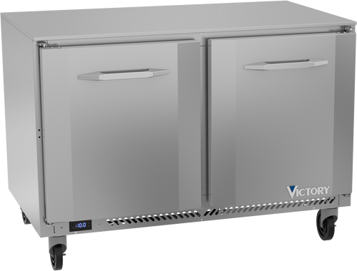 Victory VUF48HC 48"W Two-Section Solid Door Undercounter Freezer